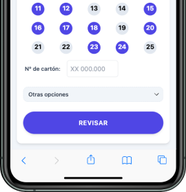 Celular en medio plano con la vista del botón para revisar los resultados